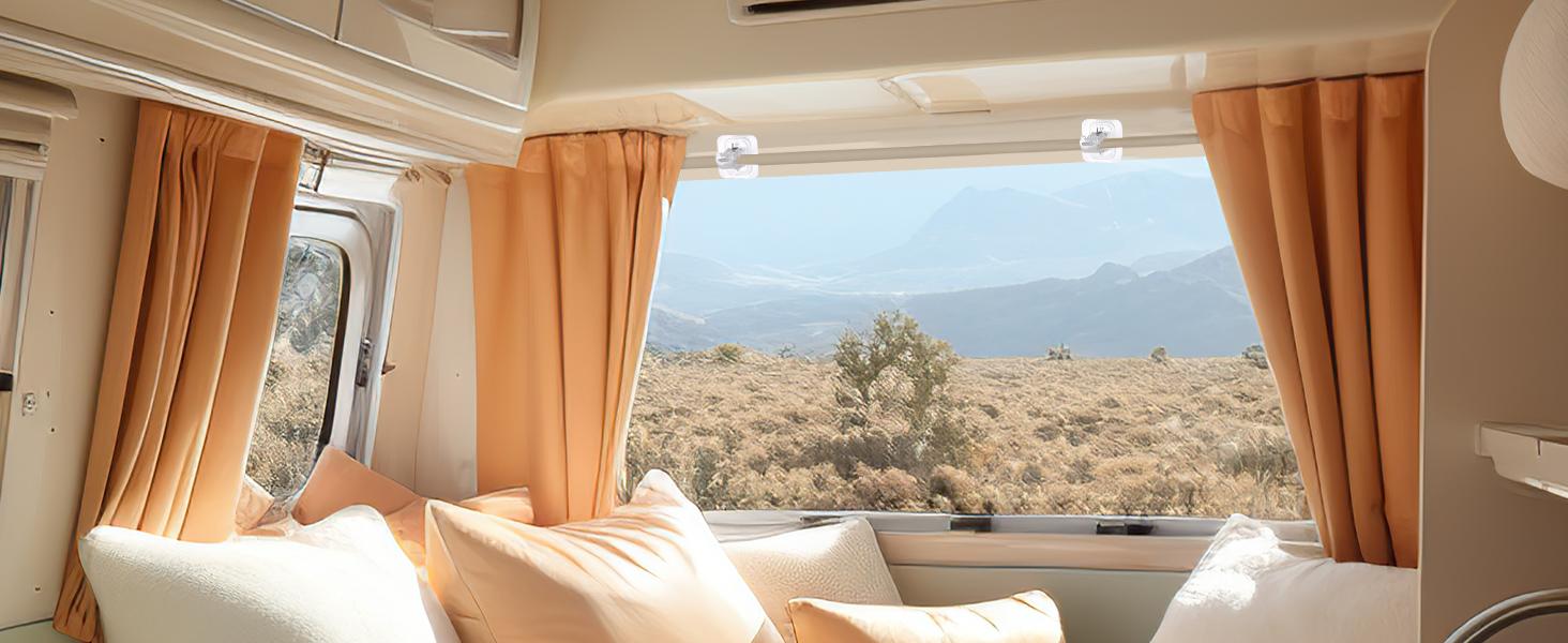 10-piece set of drill-free curtain rod brackets - Adjustable PET curtain rods, 17 pounds, suitable for home, kitchen and bathroom, can fix the curtain rods without nails