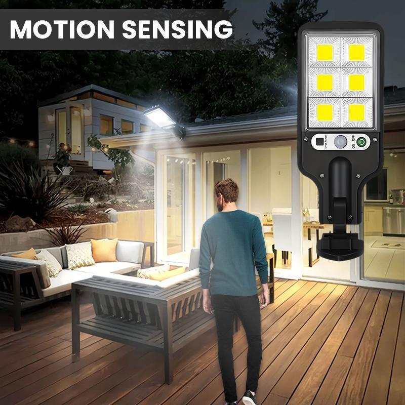 4 Sets Solar Powered LED Street Lights – Smart Remote & IP65 Motion Sensor – 3 Modes (Security/Dim/Highlight) for Pathways, Garages, Backyards & Front Yards – Heavy-Duty Waterproof Lighting Solution for Home & Outdoor Areas