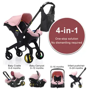 (No Base)Baby Stroller with Free Bag ,Newborn Stroller,Foldable Stroller Legs,Equipped with Chest Clip,One-Click Contraction Function,Alloy Metal Material,4-wheel Travel Toddler Stroller