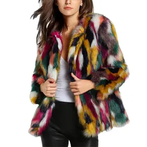Faux Fur Coat Women Winter Fur Fluffy Jacket Multicolor Furry Coat Jackets