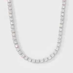 Micro Clustered Tennis Chain (Silver) - 5mm