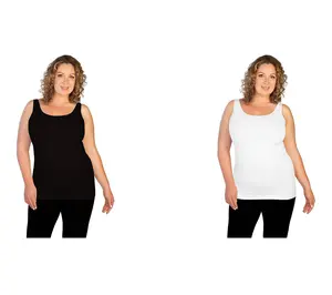 Skinnytees Set of 2 Plus Basic Tank Tops