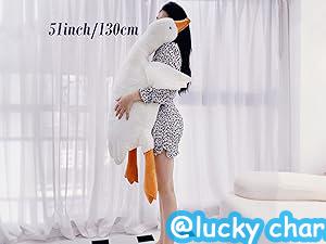 Cute Big White Goose Plush Pillow Toy! Large and irresistibly huggable, it's a favorite for both kids and adults. Suitable for all beds, offering coziness whether you cuddle or clamp it. A practical and sweet sleep companion.