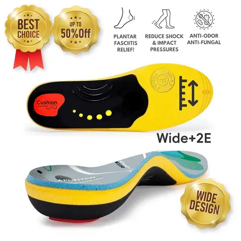Wide design | Arch Support Orthotic Insoles For Men Women,Plantar Fasciitis Insoles,Work Boot Insoles For Standing All Day,Shock Absorbing Heavy Duty Support Relief Foot Pain, Flat Feet,,Chef,Food Service,Shoe Inserts,Sweat Footwear