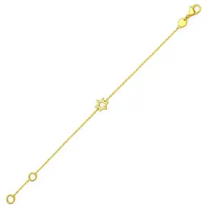 14k Yellow Gold Star of David Bracelet