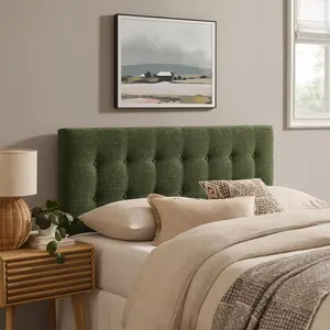 Emily Fabric Upholstered King Size Headboard in Foliage