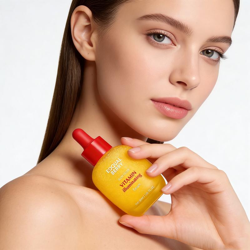 2pcs EQQUALBERRY Vitamin IlluminatingSerum -Brightening Vitamin C Serum withNiacinamide |Strengthens skin barrierIHydrates using Ceramide and HyaluronicAcid, 1.01oz /30ml