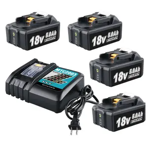 4/2 Pack 5.0Ah High Capacity Replacement for Makita 18V Battery and DC18RC Compatible with BL1860 BL1850B with LED Indicator