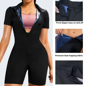 Women's One-Piece Jumpsuit, Zip-Up Yoga Romper, Sportswear, Short Sleeve, Summer, Sporty Comfy Jumpsuit
