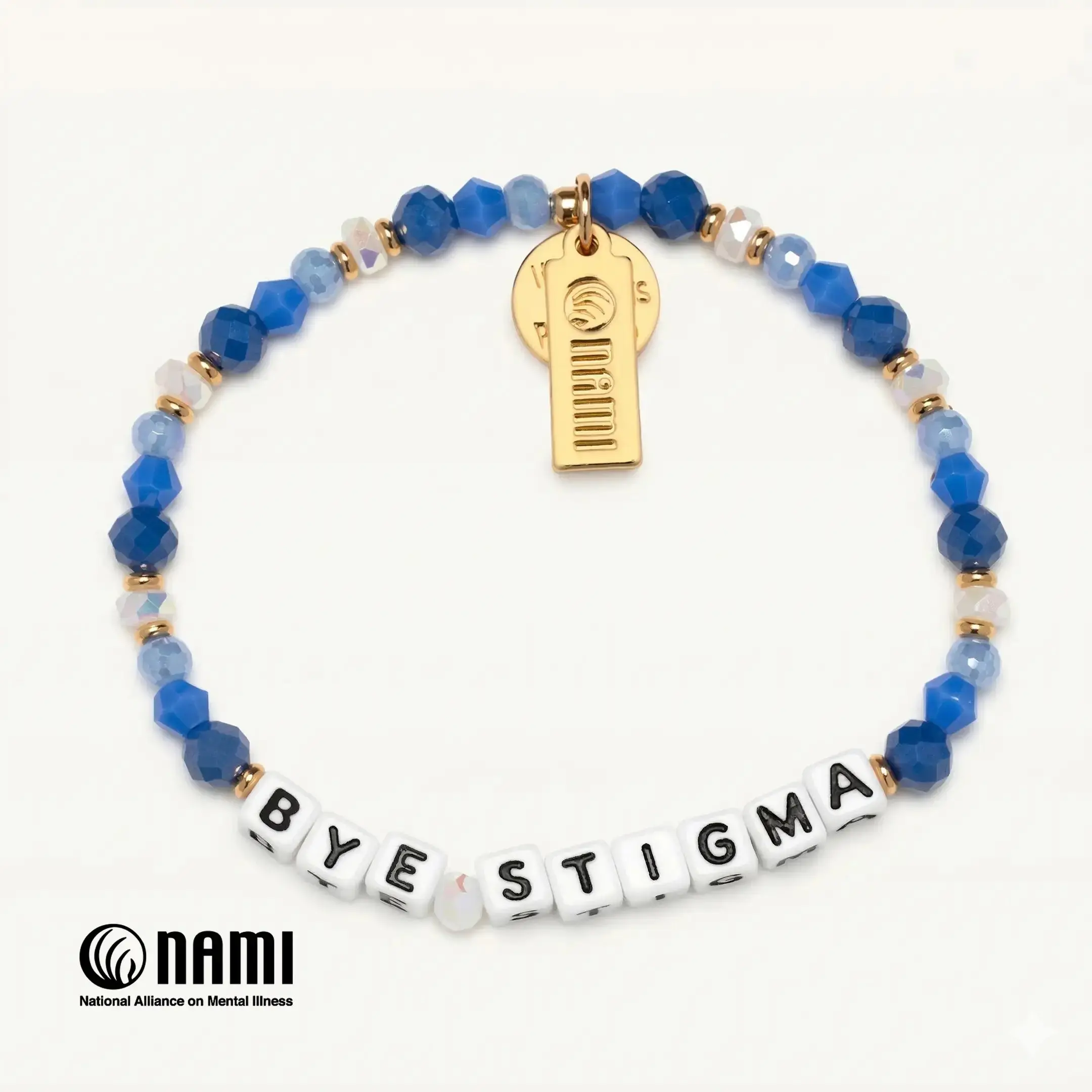 Little Words Project Bye Stigma Hand-Crafted Unisex Bracelet - Glass & Crystal, Acrylic Beaded, Trackable Kindness Jewelry for Mental Health Awareness, NAMI Giveback Benefiting National Alliance on Mental Illness, Benefits National Alliance On Mental Illn