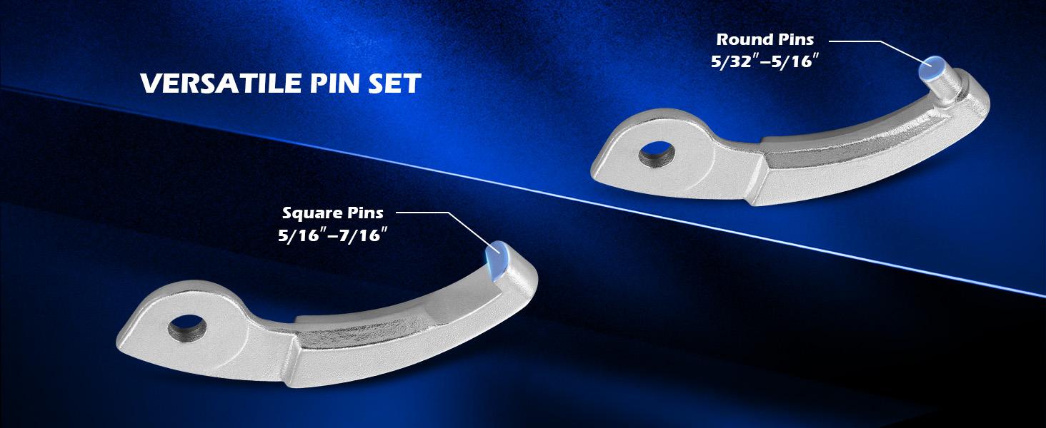 Orion Motor Tech 8pc Adjustable Pin Spanner Wrench Tool Set, Spanner Nut Wrench Tools with Changeable Heads for Pipes Heating Cars, Coilover Hook Wrenches for Suspension System, 3/4" to 6-1/10"