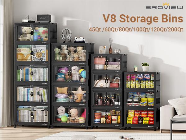 Broview Storage Bins with Lid, Stackable Storage Bins with Lids,Extra Large Closet Organizer Collapsible Drawer Boxes with Wheels, Folding Plastic Cabinet Containers for Home Kitchen Room Organization Broview Storage Bins with Lid, Stackable Storage Bins with Lids,Extra Large Closet Organizer Collapsible Drawer Boxes with Wheels, Folding Plastic Cabinet Containers for Home Kitchen Room Organization