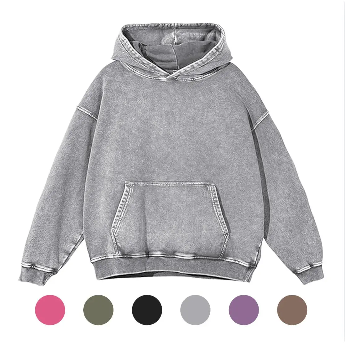 Holafish Trendy Queen Oversized Hoodies for Women Winter Sweatshirt Cute Acid Wash Pullover 2026