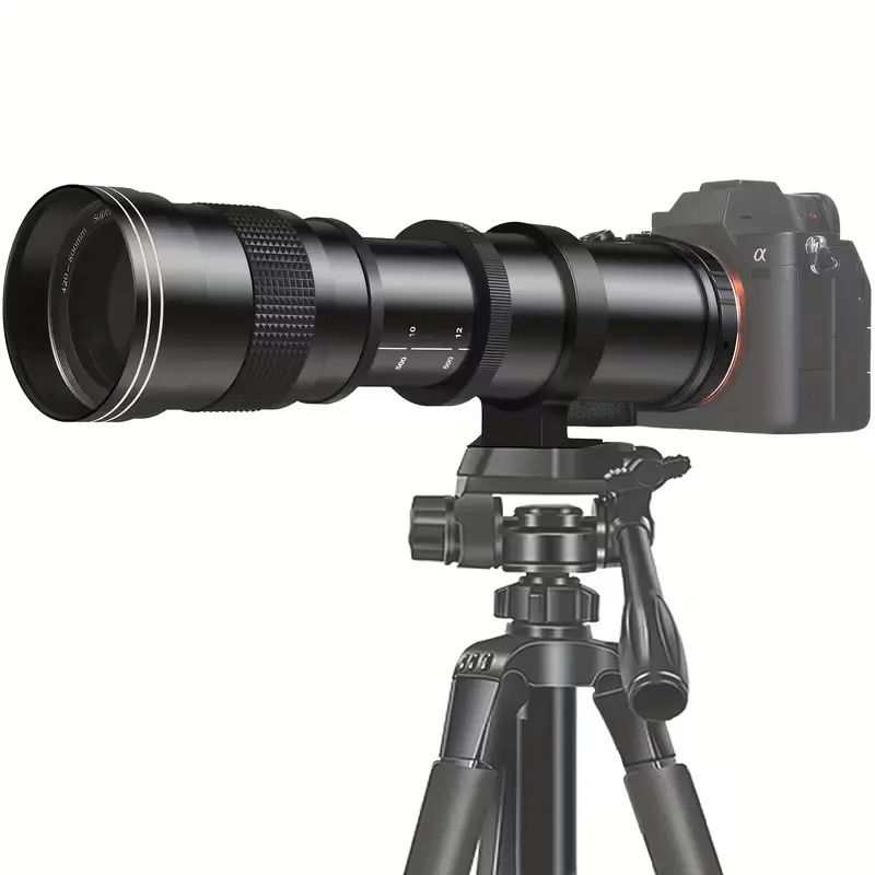 420-800mm F8.3 Manual Focus Telephoto Zoom Camera Lens for Nikon F Mount DSLR Cameras, with Adjustable Accurate Focus Control
