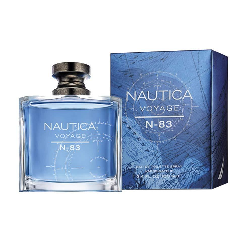 Nautica Voyage N-83 Eau De Toilette Spray for Men 3.4 Ounce Aromatic Aquatic Fragrance with Sea Notes Peppermint & Petitgrain Top Notes
