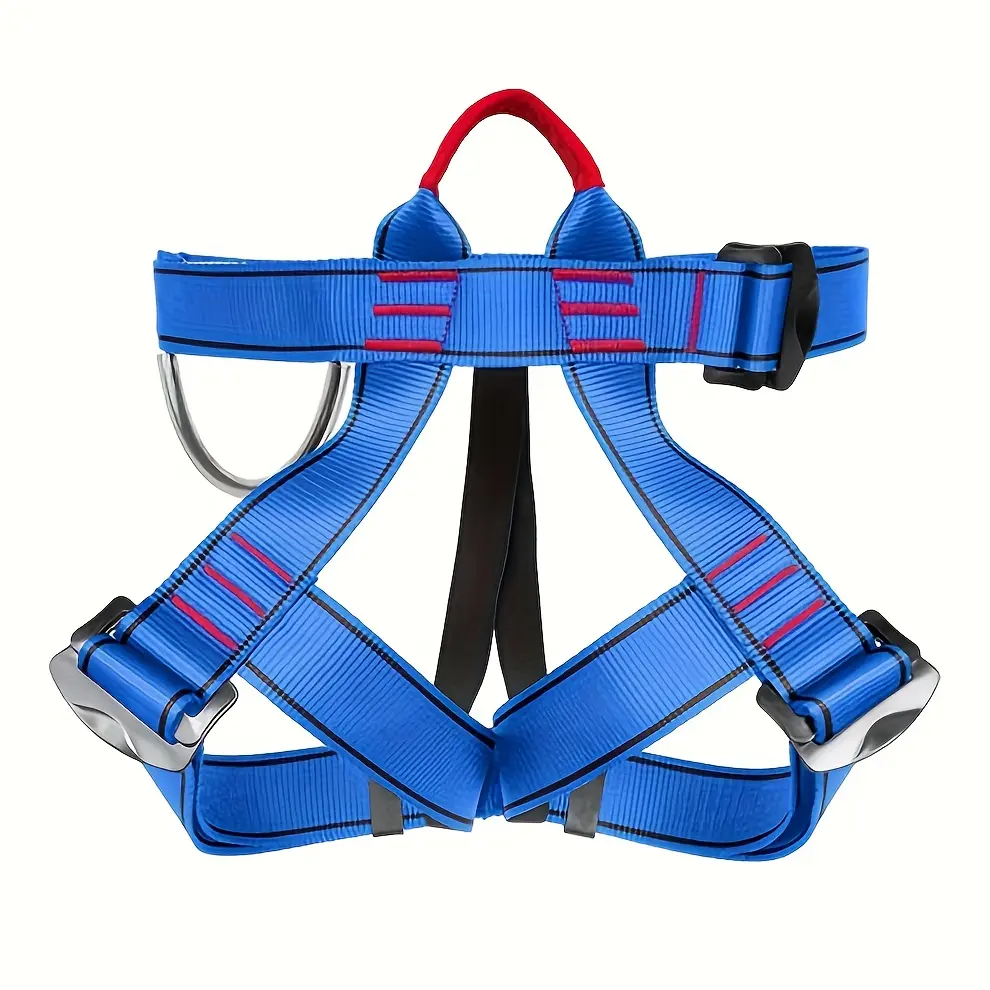 Adjustable Full Body Climbing Harness, Heavy-Duty Nylon Protective Gear for Rock Climbing, Mountaineering, and Outdoor Sports, Sports Enthusiasts, Wide Straps, Durable, Safety Equipment