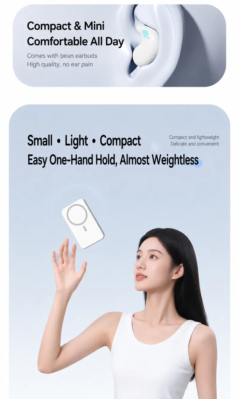 3-in-1 Magnetic Power Bank Wireless Headphones with Bluetooth Earbuds, 20W Fast Charging, LED Battery Display, Fold-Out Phone Stand, Noise Isolation Solutions, Portable Magnetic Phone Charging Pad, Compact Waterproof Audio Device for Travel, Daily Carry