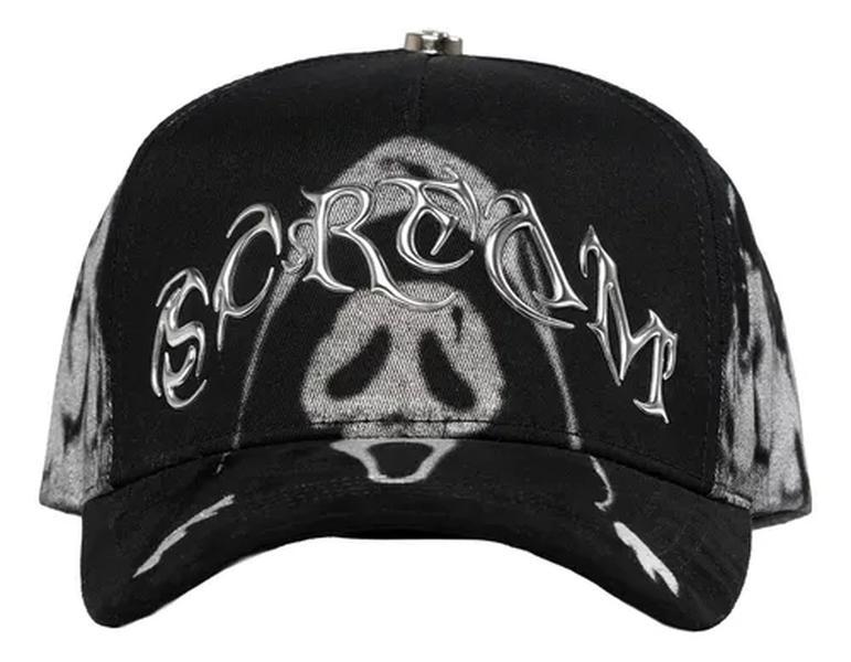 2026 Barbas Hats "Scream" Premium Streetwear Snapback – Black Adjustable Unisex Hat for Men & Women Featuring Gothic Letter Embroidery and Bold Graphic Design Inspired by Modern Urban Fashion