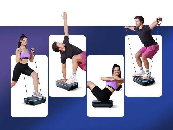 Vibration Plate Exercise Machine, Vibration Plate with Bluetooth and LED Display, Full Body Workout Equipment for Women Men Home Gym