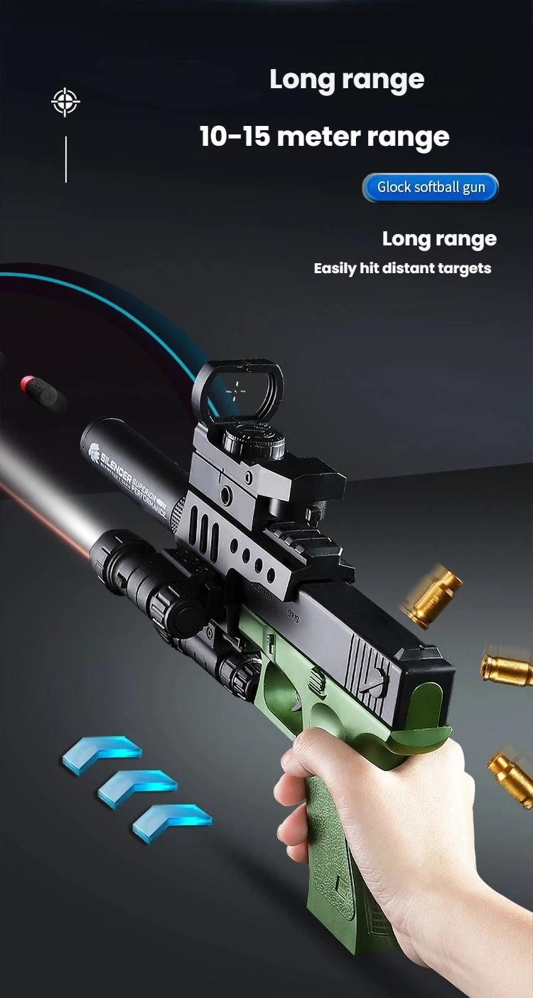 2026 Viral Glock & 1911 Shell-Ejecting Soft Bullet Toy Gun | Manual Blaster Pistol Model | Fun Collectible Hobby Toy for Kids | Safe Launch Play  Kids Collectible Hobby Toy Realistic Pistol Model | Kids Collectible Hobby Gun Toy