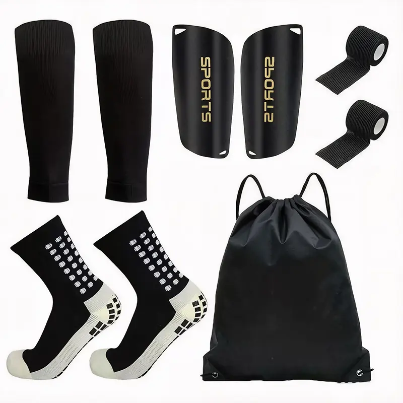 Professional Football Training Set (9 Counts/Set) - Adults' Soccer Stuff Accessories, Sports Socks, Track Socks, Shin Guard, Shin Sleeve, Tape, Outdoor Sports Gear