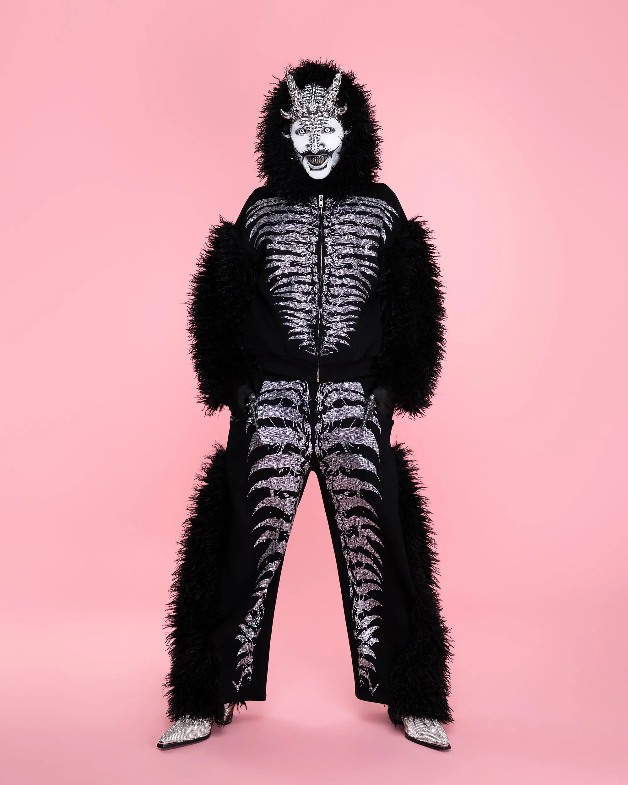Grey Matter Faux fur hoodie & pants set