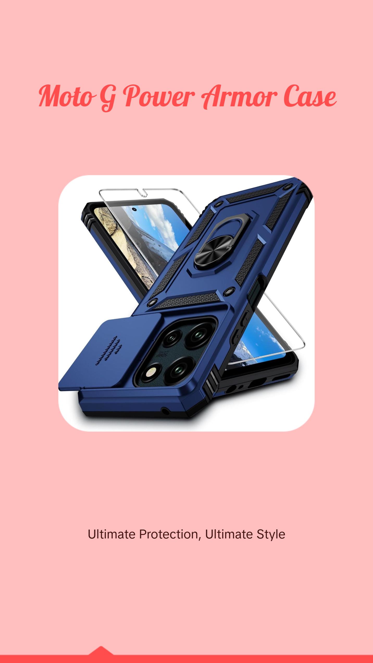 Moto G Power 2025 Case with Camera Lens Cover, HD Screen Protector, 10 FT Military Grade Drop Protection, Magnetic Ring Holder Kickstand Phone Case for Motorola Moto G Power 2025, Navy Blue Durable Cellphone Moto G Power 2025 Case with Camera Lens Cover, HD Screen Protector, 10 FT Military Grade Drop Protection, Magnetic Ring Holder Kickstand Phone Case for Motorola Moto G Power 2025, Navy Blue Durable Cellphone