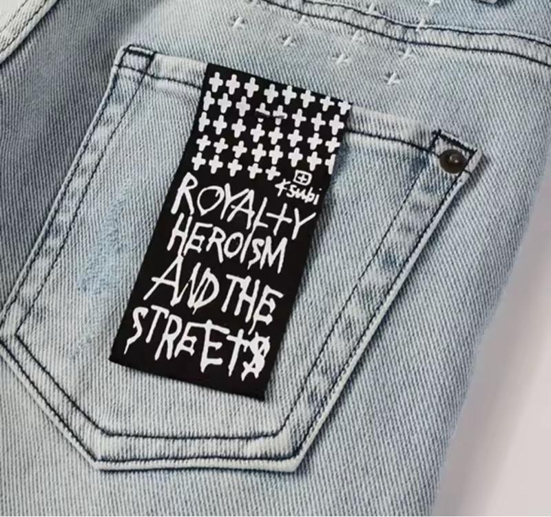 Ksubi Mens Jeans with Distressed Design and Graphic Print Slim Fit Denim Pants for Casual Wear Menswear