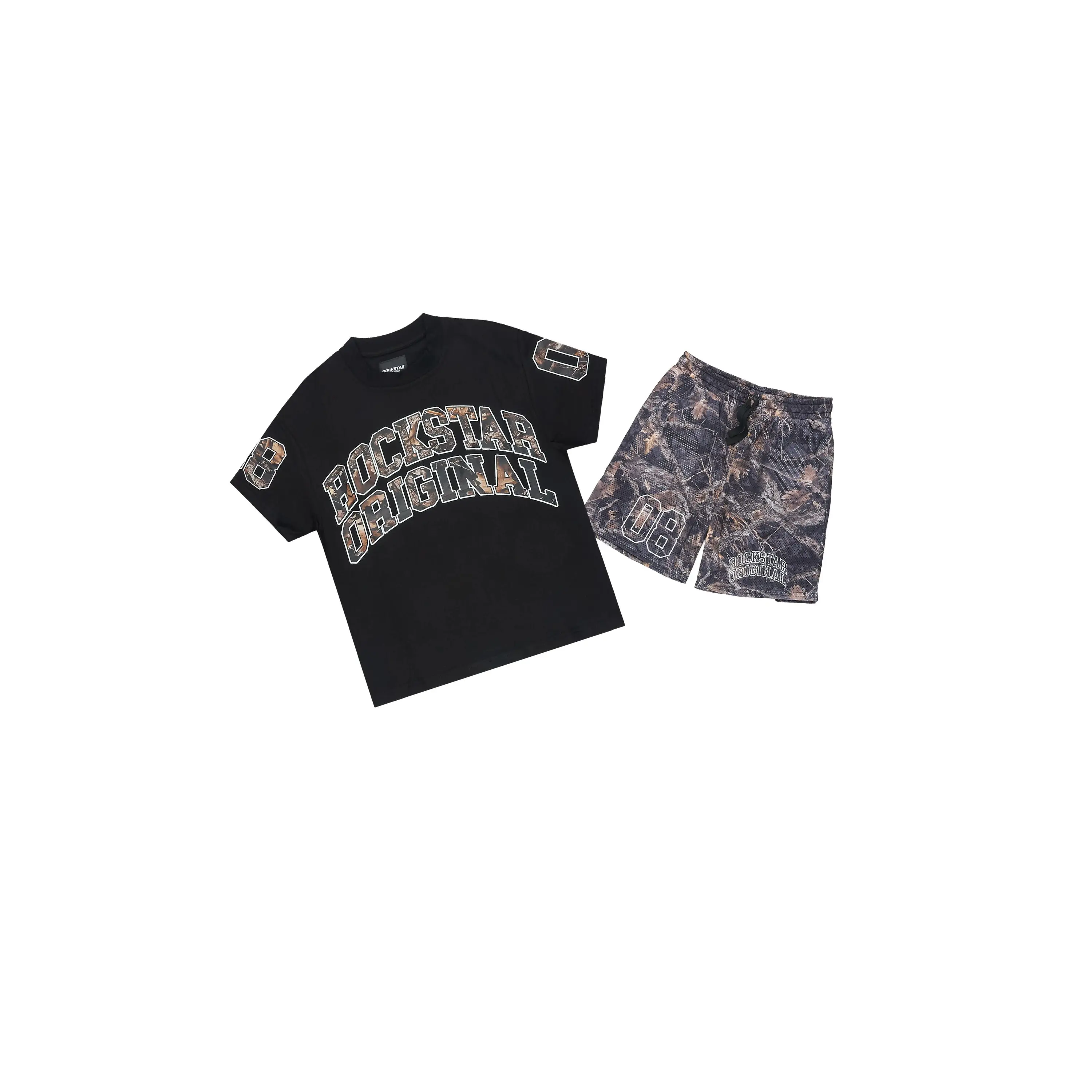 Boys Desiero Black/Black Tree Camo T-Shirt/Short Set Boys Desiero Black/Black Tree Camo T-Shirt/Short Set