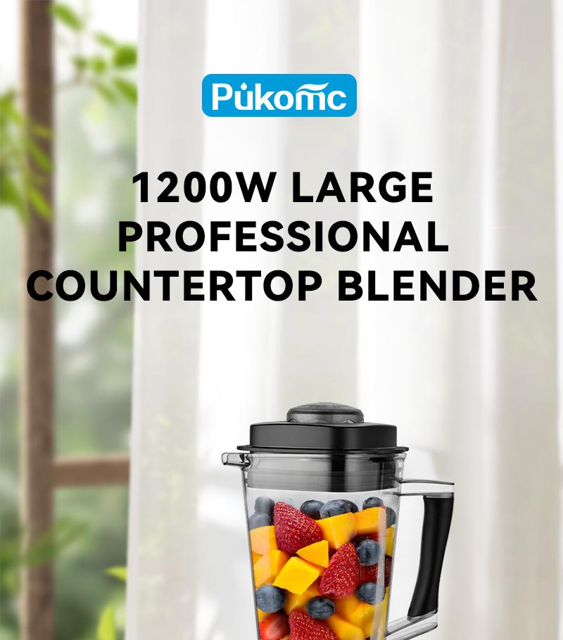 Pukomc 1200W High-Speed Blender - 65oz Jug for Ice Crushing, Smoothies & Fresh Juices - 9 Variable Speeds with Pulse Mode