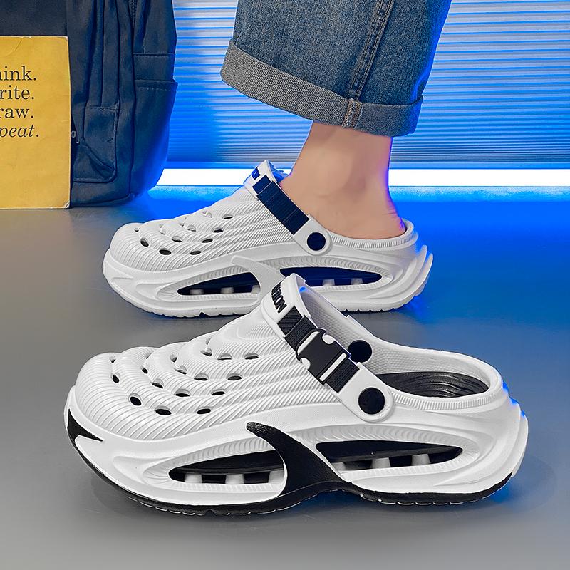 Summer Men's Clogs Outdoor Thick Sole Non-Slip Odor Resistant Durable Quick Drying Soft Beach Sandals