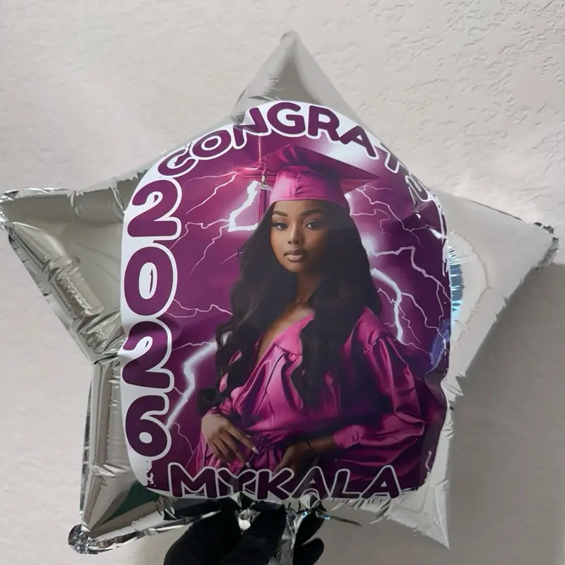 Custom Foil Mylar  Balloons | 18” Helium Custom Star Photo Ballon