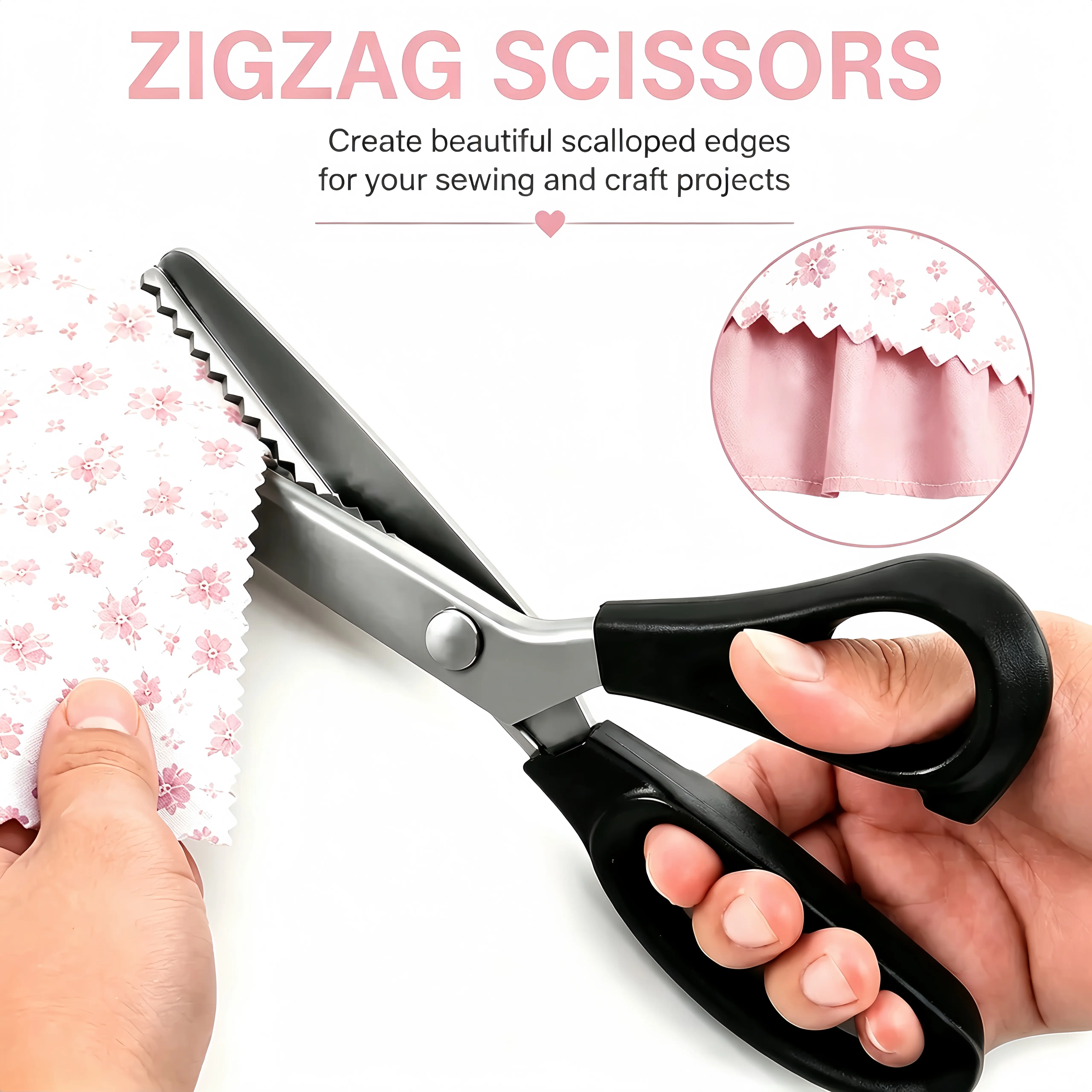 Stainless steel pinking shears – ideal for DIY crafts, sewing accessories and materials, lace, dressmaking, sewing and tailoring – durable and sharp, hand-sewing tools, a festive essential, the perfect gift