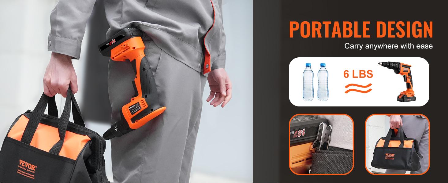 VEVOR Drywall Screw Gun, TikTokShopBlackFriday, 20V Max Drywall Screwgun, 4200RPM Brushless Cordless Drywall Gun Kit with 2 Battery Packs, Charger, Belt Clip, and Tool Bag, Forward and Reverse Adjustable, Built-in LED Light VEVOR Drywall Screw Gun, TikTokShopBlackFriday, 20V Max Drywall Screwgun, 4200RPM Brushless Cordless Drywall Gun Kit with 2 Battery Packs, Charger, Belt Clip, and Tool Bag, Forward and Reverse Adjustable, Built-in LED Light