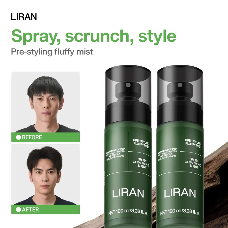 LIRAN Volumizing Hair Spray for Men, Lightweight Matte Texture Mist for Fuller Hair and Flexible Hold, Oil Control for Fine or Oily Roots, Cedarwood Scent, 100ml, Hairspray, Hair Products, Builds Texture For Casual Or Polished