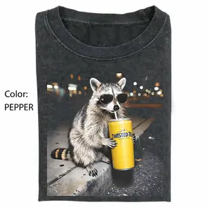 Vintage Raccoons Twisted Tea Comfort Colors T-Shirt with funny Gen Z dank meme design, trendy animal graphic tee, cotton streetwear gift for men and women alike.