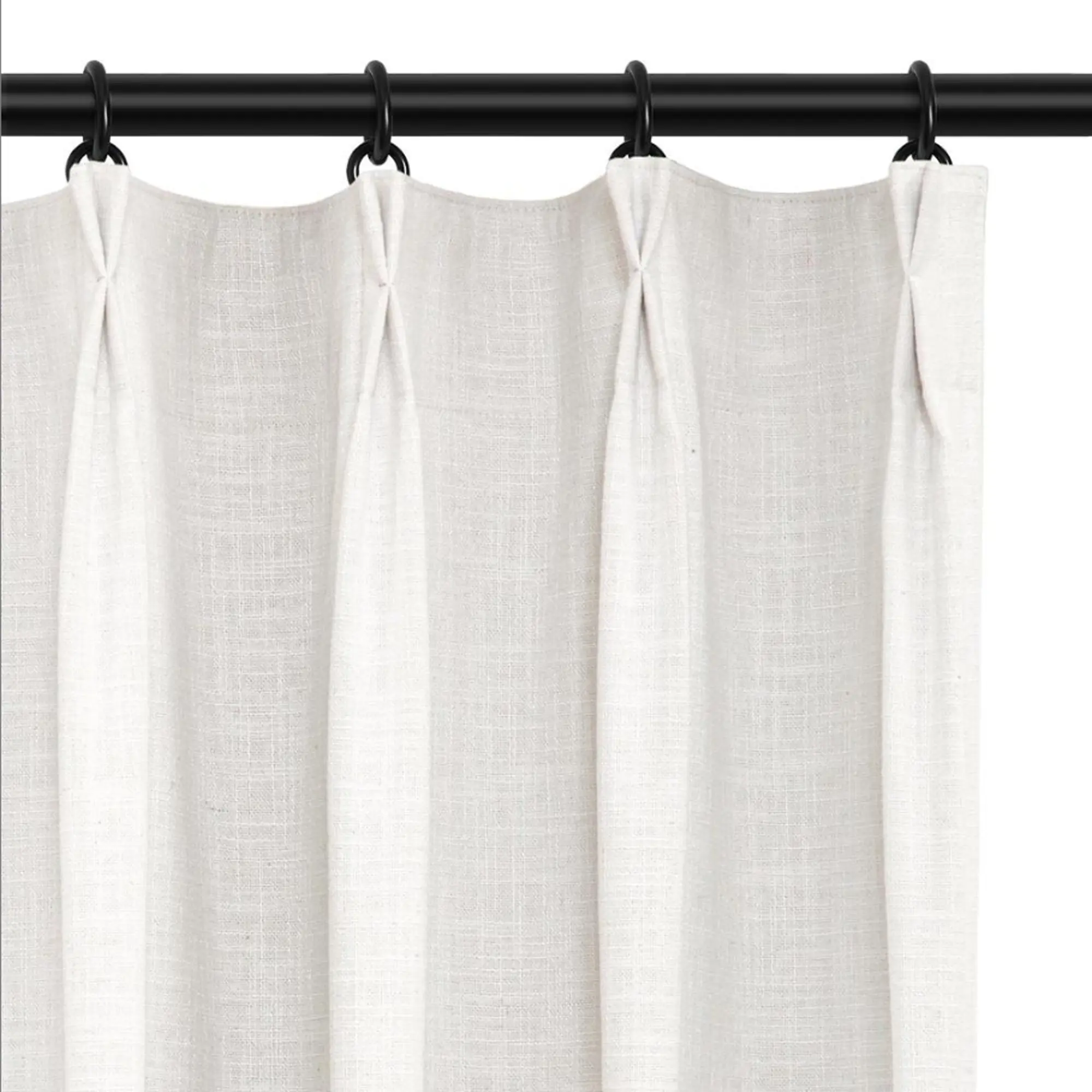 Blackout Light Blocking Curtain for Living Room & Bedroom, Heat Insulation Thermal Insulation Soundproof Sound Dampening Linen Drapes, Stylish Pleated Window Decor, Energy Saving Privacy Enhancer, Blackout Curtains