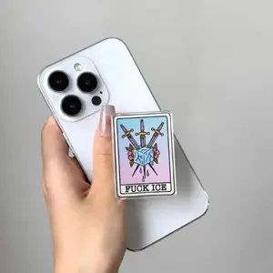 Abolish Ice Pop Socket, Political Tarot Card Kindle Holder, Fk Ice Phone Accessory, Protest Grip, Gift For Her MagSafe Magnetic Metal Ring