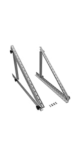 Renogy Solar Panel Mounting Z Brackets Lightweight Aluminum Corrosion-Free Construction for RVs, Trailers, Boats, Yachts, Wall and Other Off Gird Roof Installation, one set of 4 Units,Gray