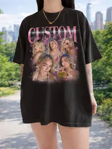 Custom Girlfriend Shirt – Personalized Bootleg Photo Tee, Gift for Him or Her, Boyfriend Husband Wife, Comfort Colors Unisex T-Shirt, Romantic Birthday Anniversary Retro Graphic Tee