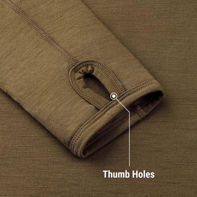 TideWe Merino Wool 200 Hunting Base Layer for Men – Warm, Breathable Long Sleeve Shirt for Cold Weather