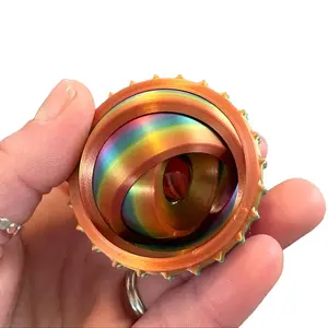 Rainbow ORBYX – Triple Spin Sensory Gyro Fidget Spinner for Stress Relief Stim Tool
