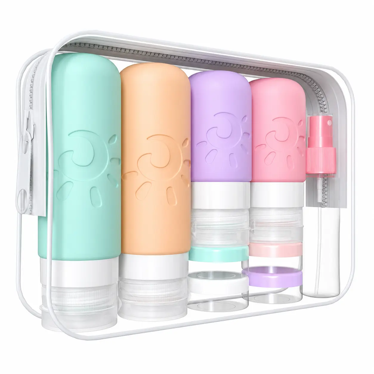 18 Pack travel Bottles for Toiletries, TSA Approved Silicone Travel Containers Leak Proof Refillable Travel Accessories for Shampoo Conditioner Lotion Body Wash
