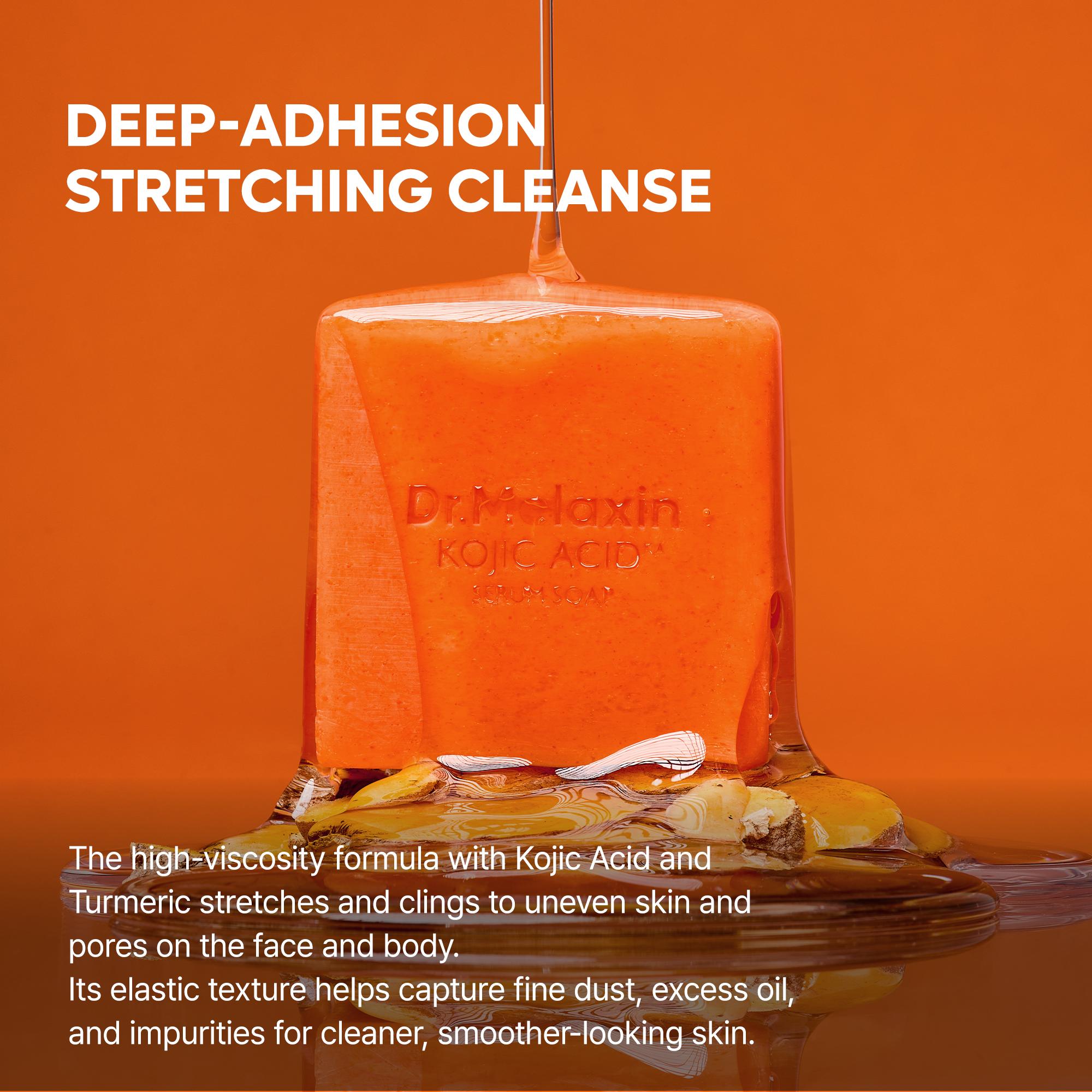 [Dr.Melaxin Official] Kojic Acid Turmeric Serum Soap formulated for Dark Spot Removal, Hyperpigmentation, and Elastic Tone Care Cleanse