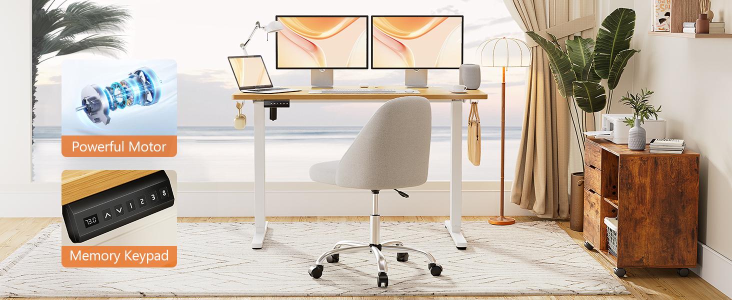 FurnishFlex Height Adjustable Desk, 48'' x 24'' Stand up Desk Moden Adjustable Desk Sit to Stand Desk Computer Desk, Ergonomic Computer Workstation