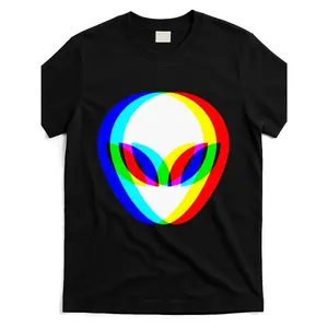 100% Premium Cotton T-shirt Alien Head Trippy Vaporwave Techno Rave EDM Music Festival Comfort Colors Adult Heavyweight T-Shirt