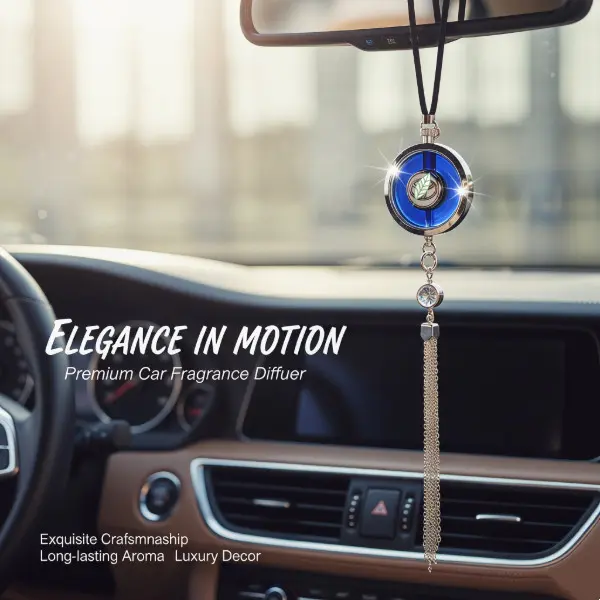 Luxury Tassel Car Air Freshener Custom Logo Rearview Mirror Hanging Perfume Diffuser, Long Lasting Auto Interior Fragrance Pendant Car Accessory, Interior Accessories For Car, Premium Vehicle Accessories