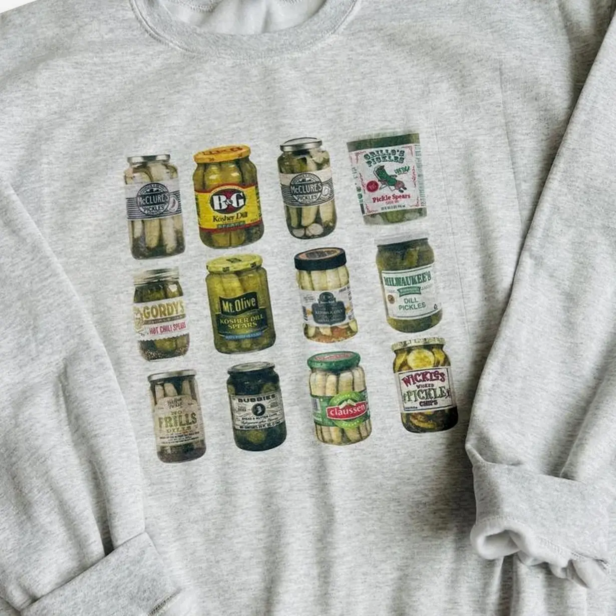 Pickle Jars Sweatshirt/ T-Shirt, Cute Pickle Jars Graphic Sweatshirt, Funny Aesthetic Food Shirt, Cute Food Lover Gift Idea Pullover