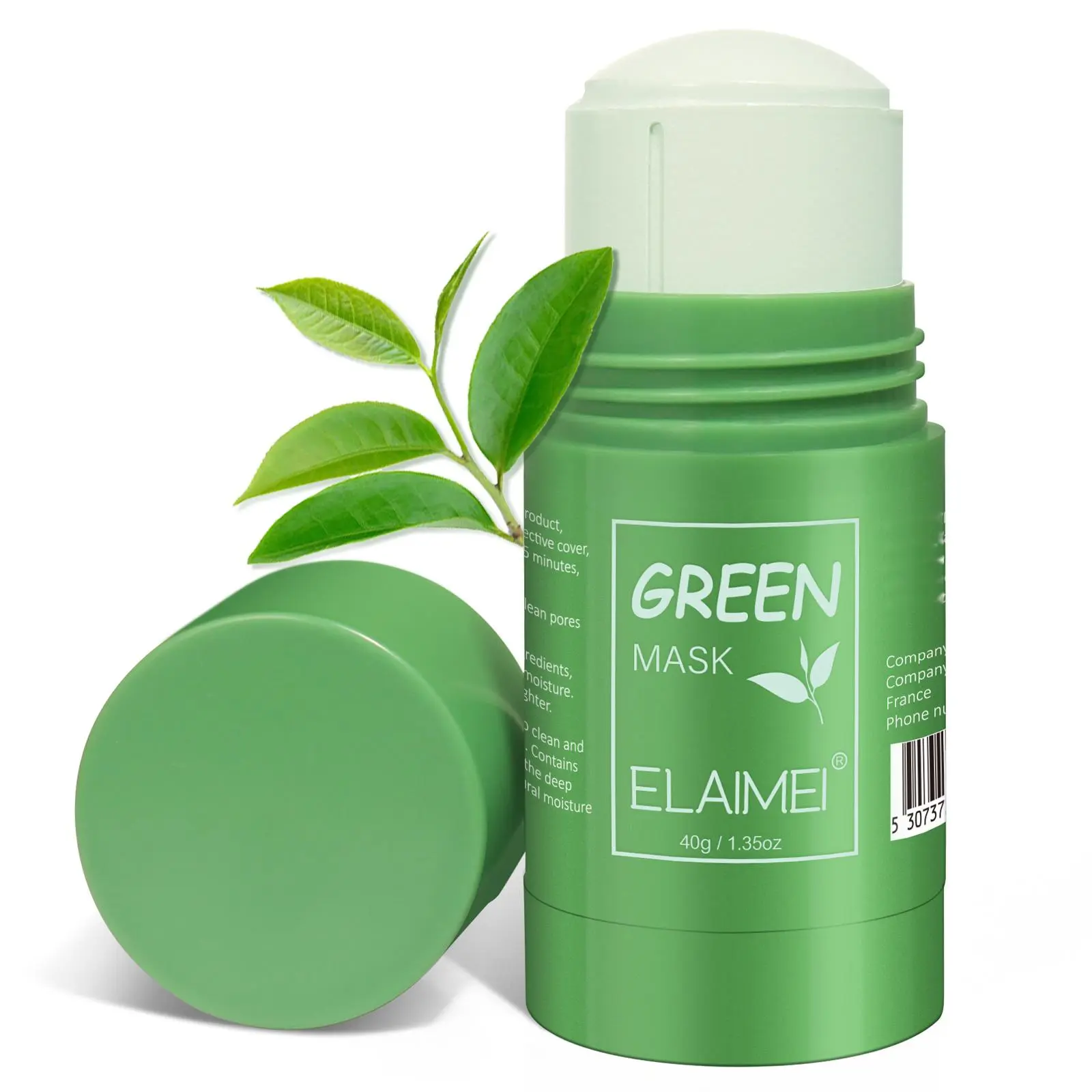 ELAIMEI Green Tea Clay Mask Stick, 100ml Alcohol-Free Unisex Skincare, Deep Cleansing for Clogged Pores, Blackhead Extraction, Anti-Acne, Soothing Selfcare, Lightweight Travel Size for Business Trips Camping Essentials tiktokshopbacktoschool, Beauty Produ