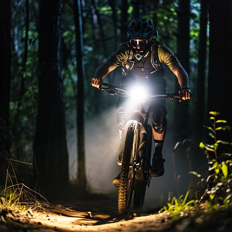 Hokolite 1500 Lumens Rechargeable Bicycle Headlight with Low Battery Indicator, Daylight-Visible Flash, Compact Design & 4 Inch for Outdoor Cycling